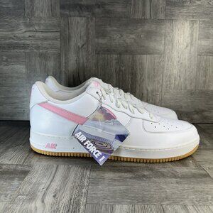 Nike Air Force 1 Men size 17 White Pink Leather Casual Shoes DM0576-101